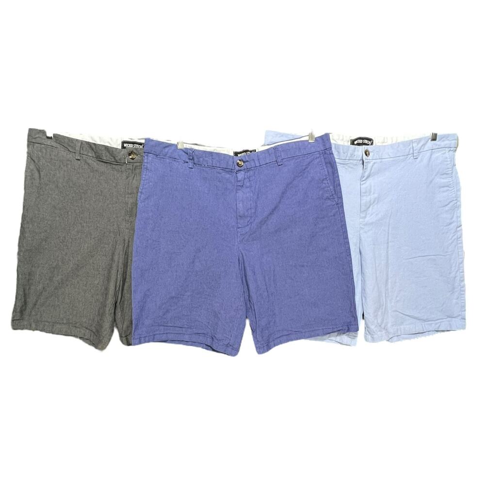 3 Pair Mens Casual Chino Shorts Sz‎ 40 Preppy Coastal Classic Cotton Stretch Lot